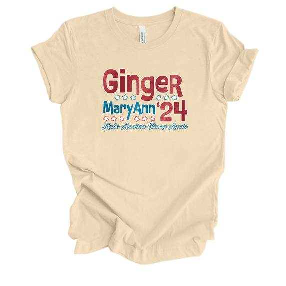 Trenz Shirt Company Ginger MaryAnn '24 Make America Classy Again Womens Graphic T-Shirt-Soft Cream-xl