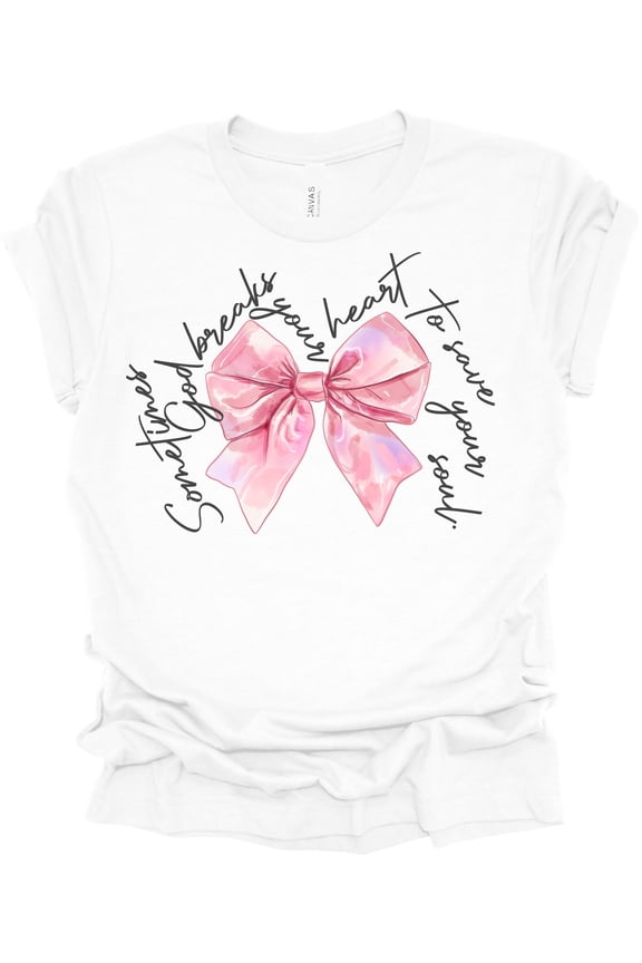 God Breaks Your Heart Save Your Soul Short Sleeve T-shirt-White-Large