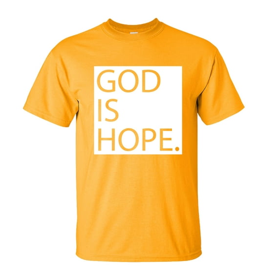 Trenz Shirt Company God Is Hope Block Christian Unisex Short Sleeve T-shirt-Gold-5XL