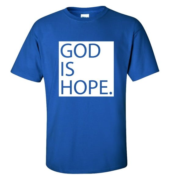 Trenz Shirt Company God Is Hope Block Christian Unisex Short Sleeve T-shirt-Royal-5XL