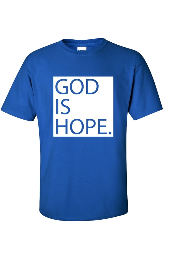 God Is Hope Block Christian Unisex Short Sleeve T-shirt-Royal-X-Large