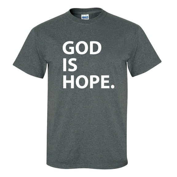 Trenz Shirt Company God Is Hope Christian Unisex Short Sleeve T-shirt-Dark Heather Grey-Medium