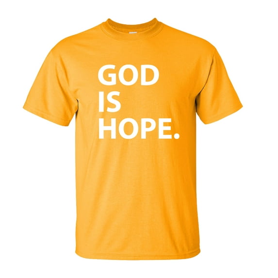 Trenz Shirt Company God Is Hope Christian Unisex Short Sleeve T-shirt-Gold-3XL