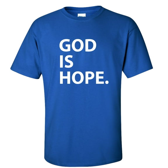 Trenz Shirt Company God Is Hope Christian Unisex Short Sleeve T-shirt-Royal-Large
