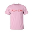 thumbnail image 1 of Trenz Shirt Company God=Love Christian Unisex Short Sleeve T-shirt-Light Pink-Small, 1 of 4