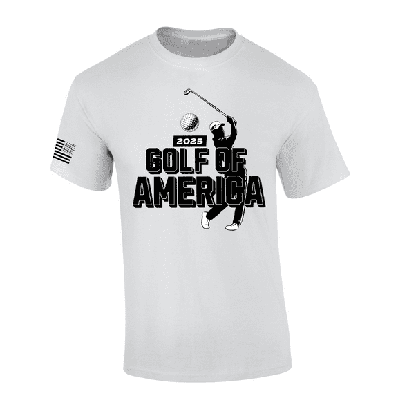 Trenz Shirt Company Golf of America 2025 Graphic Short-Sleeve T-Shirt – Golfer Swing Design-White-5xl