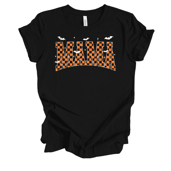 Trenz Shirt Company Halloween Checkered Mama Short Sleeve T-shirt-Black-xl