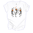 thumbnail image 1 of Trenz Shirt Company Halloween Dancing Skeleton Pumpkin Heads Short Sleeve T-shirt-White-xl, 1 of 1