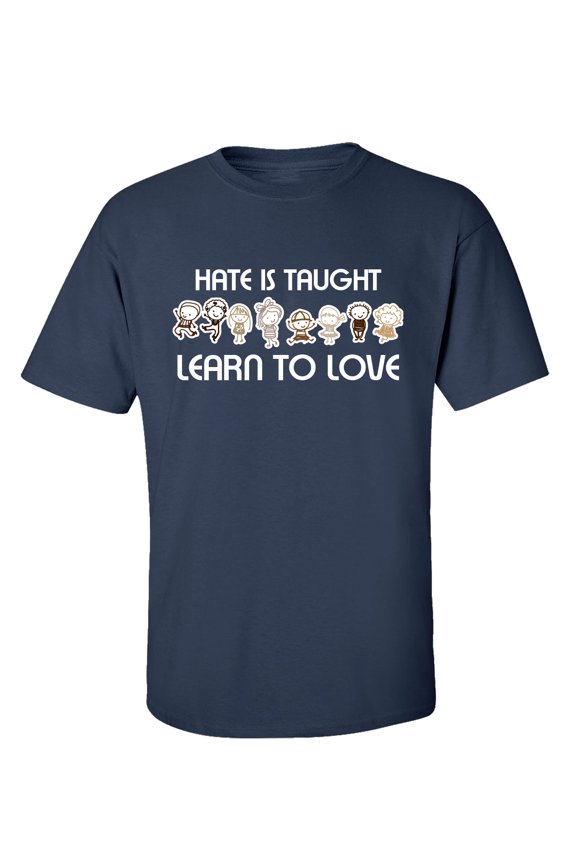 Hate is Taught Learn to Love Unisex Short Sleeve T-shirt-Navy-xxxl