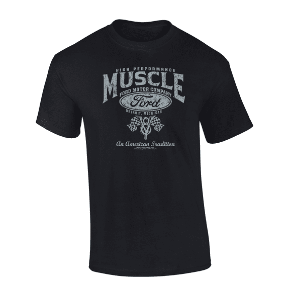 Trenz Shirt Company High Performance Muscle Ford An American Tradition Short Sleeve T-shirt Graphic Tee-Black-xxl