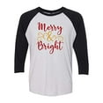 thumbnail image 1 of Trenz Shirt Company Holiday Merry & Bright Adult Unisex Baseball Tee-Black-Medium, 1 of 4