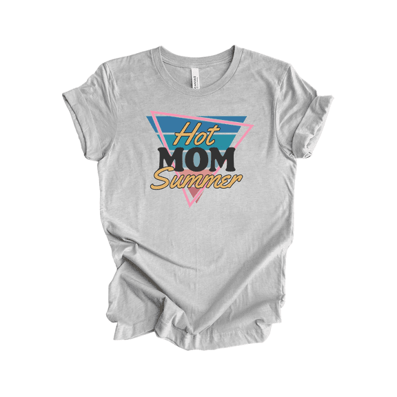 Trenz Shirt Company Hot Mom Summer Casual Retro T-Shirt - Mothers Day Gifts for Mom Shirt, Perfect Summer Outfit, Women's Fashion, Athletic Grey-X-Large