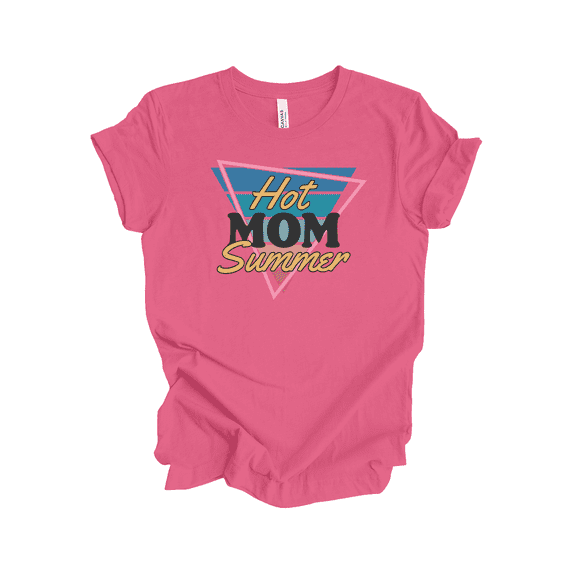 Trenz Shirt Company Hot Mom Summer Casual Retro T-Shirt - Mothers Day Gifts for Mom Shirt, Perfect Summer Outfit, Women's Fashion, Charity Pink-X-Large