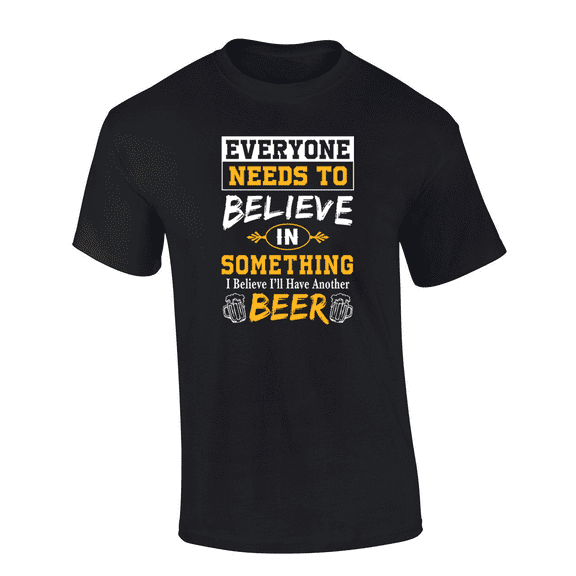 Trenz Shirt Company I Believe I'll have another beer Short Sleeve Mens Graphic T-Shirt-Black-medium