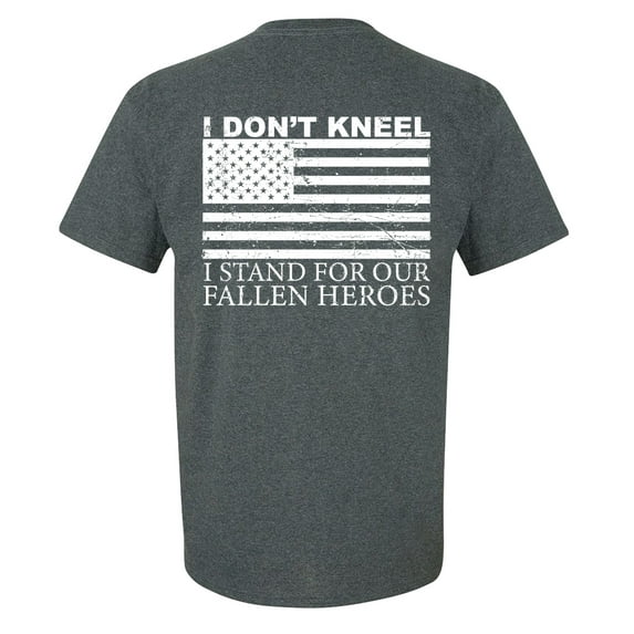 Trenz Shirt Company I Don't Kneel Unisex Short Sleeve T-shirt-Dark Heather Grey-Large