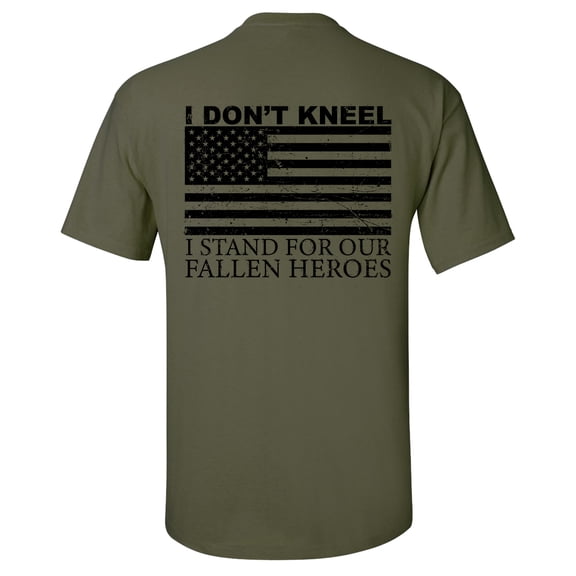 Trenz Shirt Company I Don't Kneel Unisex Short Sleeve T-shirt-Military-Medium