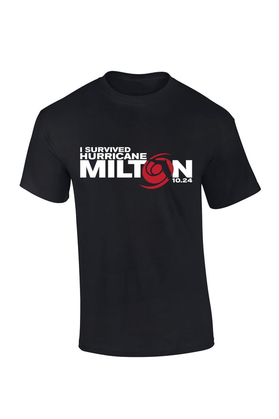 I Survived Hurricane Milton October 2024 Short Sleeve T-shirt-Black-small