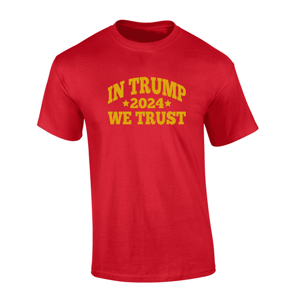 Trenz Shirt Company In Trump We Trust 2024 Political Presidency Short Sleeve Mens Graphic T-Shirt-Red-medium