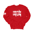 thumbnail image 1 of Trenz Shirt Company Iron Sharpens Iron Proverbs 27:17 Heavy Metal Logo Mens Crewneck Sweatshirt-Red-medium, 1 of 1