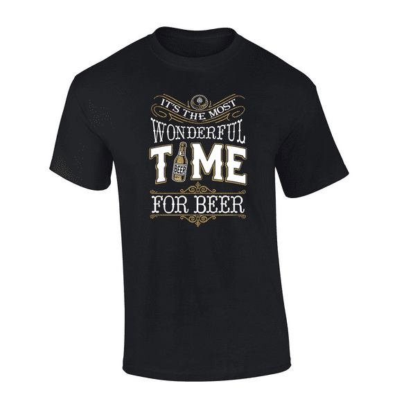 Trenz Shirt Company It's The Most Wonderful Time For Beer Short Sleeve Mens Graphic T-Shirt-Black-xxxl