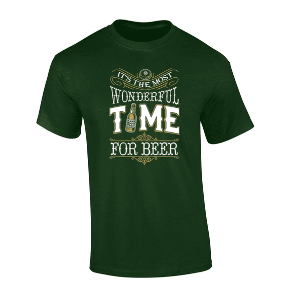 Trenz Shirt Company It's The Most Wonderful Time For Beer Short Sleeve Mens Graphic T-Shirt-Forest-xl