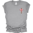 thumbnail image 1 of Trenz Shirt Company Jesus Christian Cross Bow Crest Short Sleeve T-shirt-Athletic Heather-3X-Large, 1 of 1