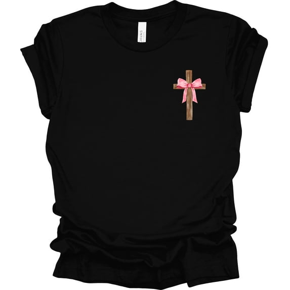 Trenz Shirt Company Jesus Christian Cross Bow Crest Short Sleeve T-shirt-Black-3X-Large