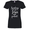 thumbnail image 1 of Trenz Shirt Company Jesus and Football Ladies V-Neck Jersey Tee-Black-XL, 1 of 4