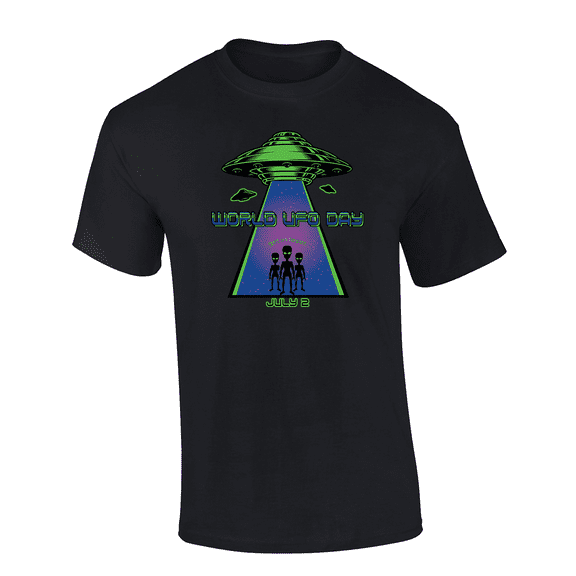 Trenz Shirt Company July 2nd World UFO Day Short Sleeve Mens Graphic T-Shirt-Black-5xl