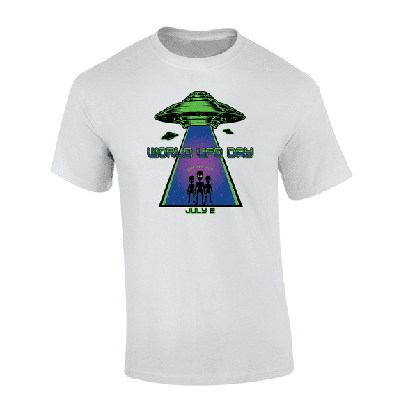 Trenz Shirt Company July 2nd World UFO Day Short Sleeve Mens Graphic T-Shirt-White-xl