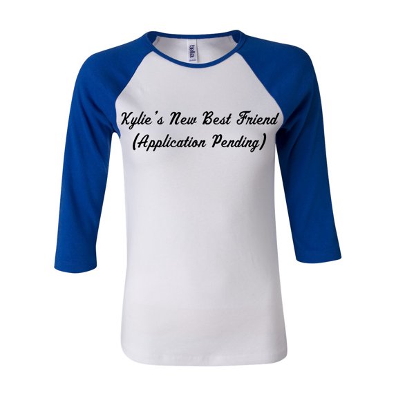 Trenz Shirt Company Kylie's Best Friend Ladies Raglan-White/Royal-Small