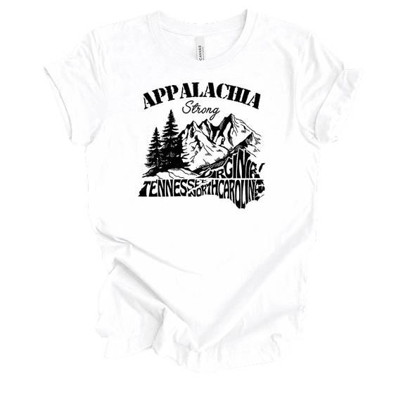 Trenz Shirt Company Ladies Appalachia Strong Hurricane Helene Short Sleeve T-Shirt-White-4X-Large