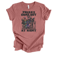 thumbnail image 1 of Trenz Shirt Company Ladies Halloween Freaks Come Out At Night Disco Short Sleeve T-shirt-Heather Mauve-XX-Large, 1 of 1
