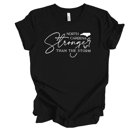 Trenz Shirt Company Ladies North Carolina Stronger Than The Storm Hurricane Short Sleeve T-Shirt-Black-3X-Large