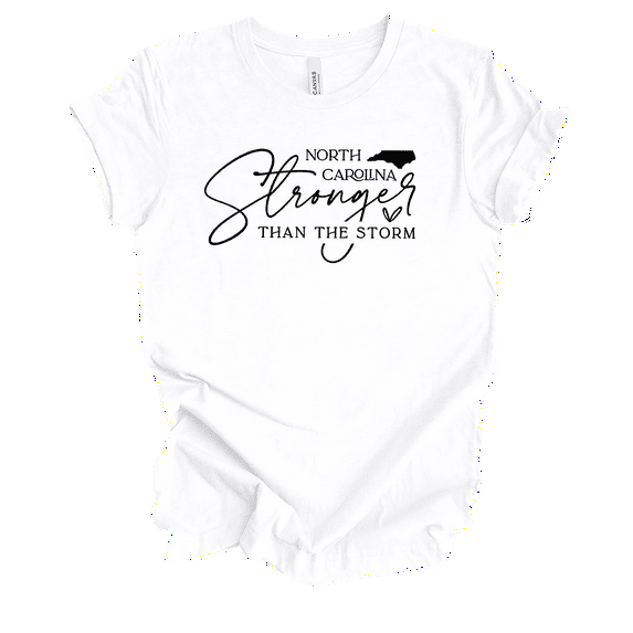 Trenz Shirt Company Ladies North Carolina Stronger Than The Storm Hurricane Short Sleeve T-Shirt-White-3X-Large