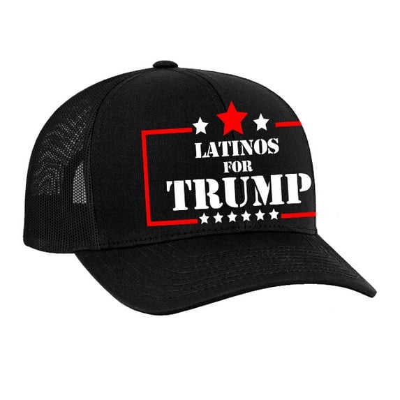 Trenz Shirt Company Latinos for Trump Short Sleeve T-shirt-Black/Black