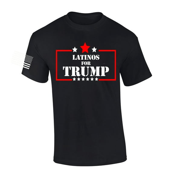 Trenz Shirt Company Latinos for Trump Short Sleeve T-shirt-Black-Small