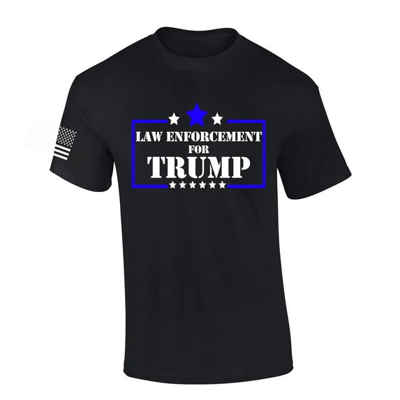 Trenz Shirt Company Law Enforcement For Trump Short Sleeve T-shirt-Black-4X-Large