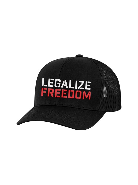 Legalize Freedom Adult Trucker Hat-Black/Black