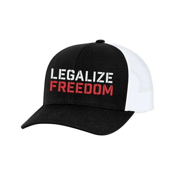 Trenz Shirt Company Legalize Freedom Adult Trucker Hat-Black/White