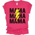 thumbnail image 1 of Trenz Shirt Company Lightning Stacked Softball Mama Womens Short Sleeve T-shirt-Fuchsia-Large, 1 of 1