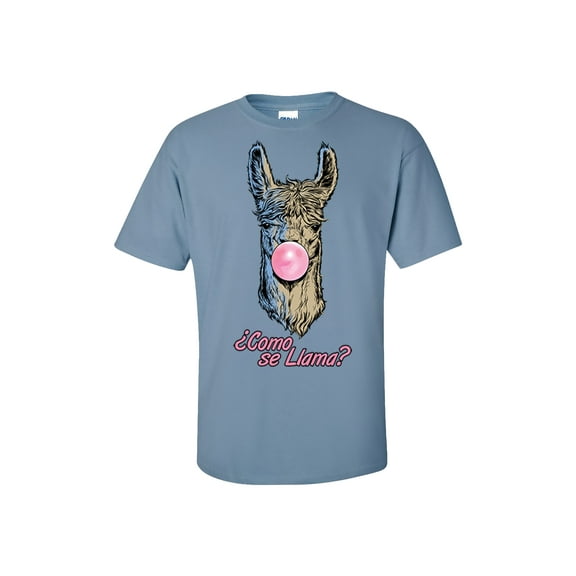 Trenz Shirt Company Llama Gum Short Sleeve T-Shirt shirt-Stone Blue-Large
