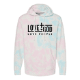 thumbnail image 1 of Trenz Shirt Company Love God Love People Christian Ladies Tie-Dye Hoodie-Cotton Candy-xxxl, 1 of 1