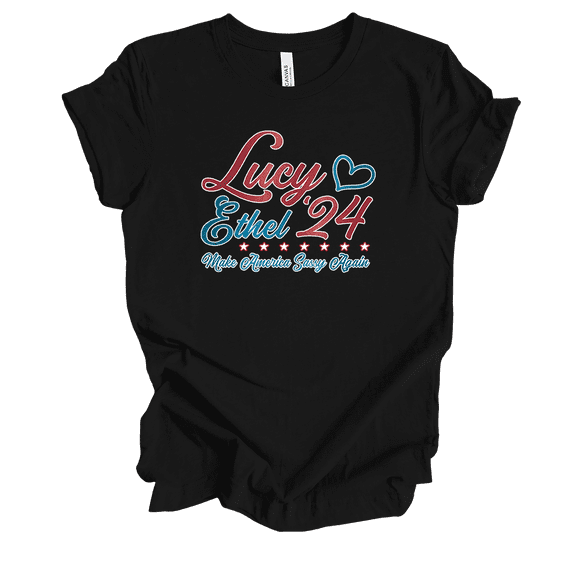 Trenz Shirt Company Lucy Ethel '24 Make America Sassy Again Womens Graphic T-Shirt-Black-small