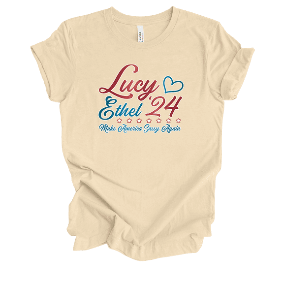 Trenz Shirt Company Lucy Ethel '24 Make America Sassy Again Womens Graphic T-Shirt-Soft Cream-small
