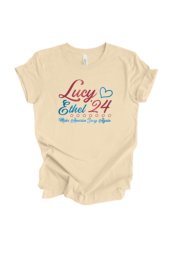 Lucy Ethel '24 Make America Sassy Again Womens Graphic T-Shirt-Soft Cream-small