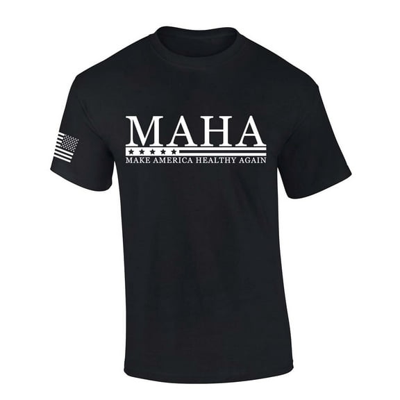 Trenz Shirt Company MAHA Make America Healthy Again Patriotic Short Sleeve T-shirt-Black-6xl