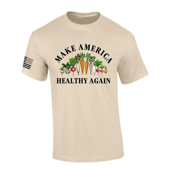 Trenz Shirt Company MAHA Make America Healthy Again Vegetables Farm Short Sleeve T-shirt-Sand-4xl