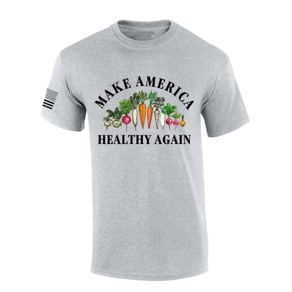 Trenz Shirt Company MAHA Make America Healthy Again Vegetables Farm Short Sleeve T-shirt-Sports Grey-medium