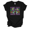 thumbnail image 1 of Trenz Shirt Company Mardi Gras Stacked Bow Womens Short-Sleeve T-Shirt-Black-medium, 1 of 1